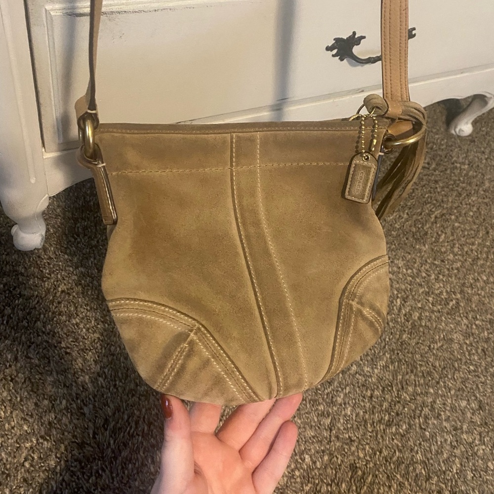 Vintage suede coach purse
